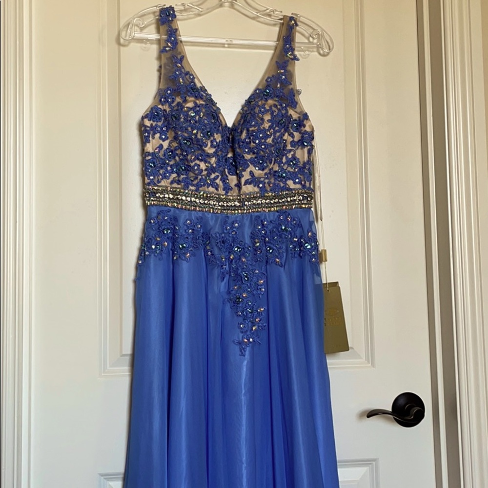Purple prom dress with custom beading and stones